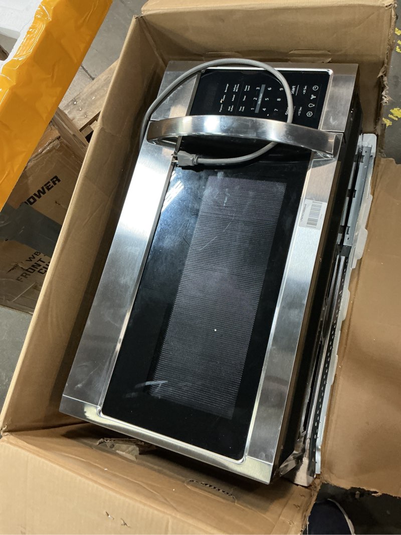 Condition photo showing Good Condition for black+decker over the range microwave oven with vent and one-touch auto cooking, 1.7 cu. ft. otr over stove microwave, stainless steel, 1000 watts, em044k6ce-ss 1.7 cu.ft stainless steel