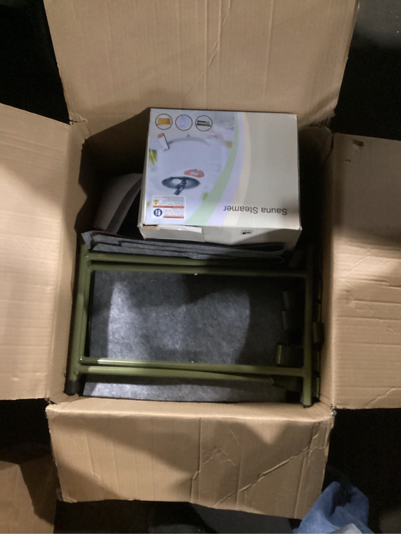 Condition photo showing New/Like New for Swibow Portable Sauna Box for Relaxation, Detoxification, Steam Sauna Tent for Home with 3L Steam Generator, 90 Minute Timer, Remote Controlr, 9 Level (Black)