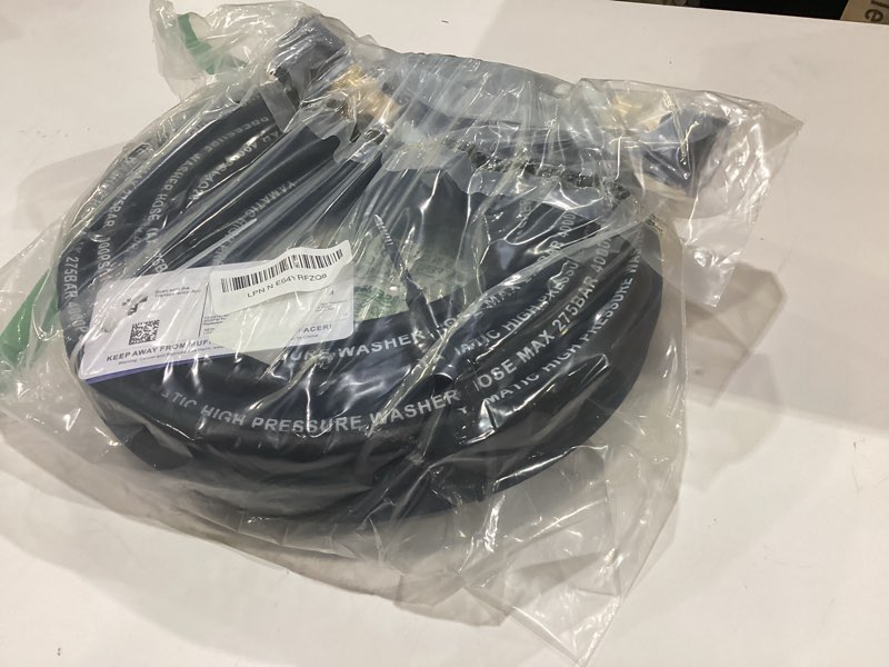 Condition photo showing Good Condition for yamatic kink resistant pressure washer hose 1/4" 50ft, wear resistant 4000psi power washer hose, steel wire braided hot & cold water replacement extension hose with 3/8" to m22-14 quick connect set black 50ft