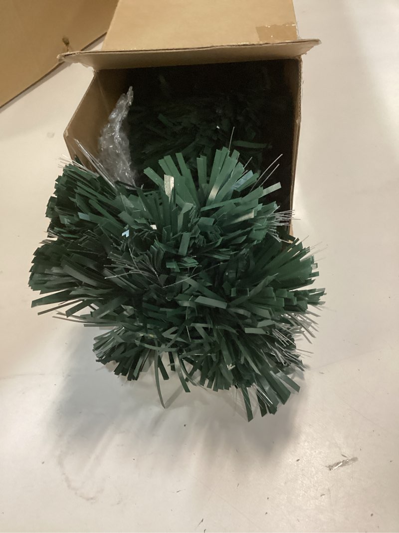 Condition photo showing Good Condition for 3ft green fiber optic christmas tree,pre-lit artificial mini christmas tree, tabletop small xmas tree with stars holiday home decorations
