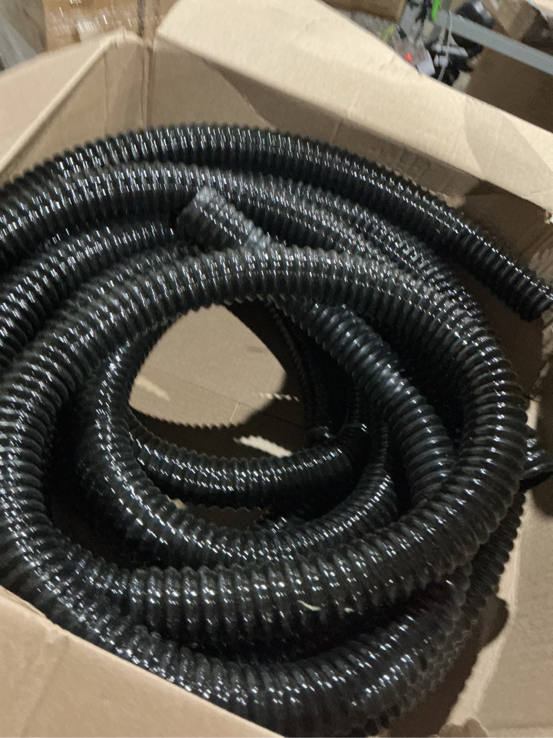 Condition photo showing As Is for pamopamo 1 inch pond pipe, 1 inch id corrugated water pipe, 20 foot length flexible pvc hose with pipe fittings, aquarium, pond waterfall, garden pond pump drain pipe, black