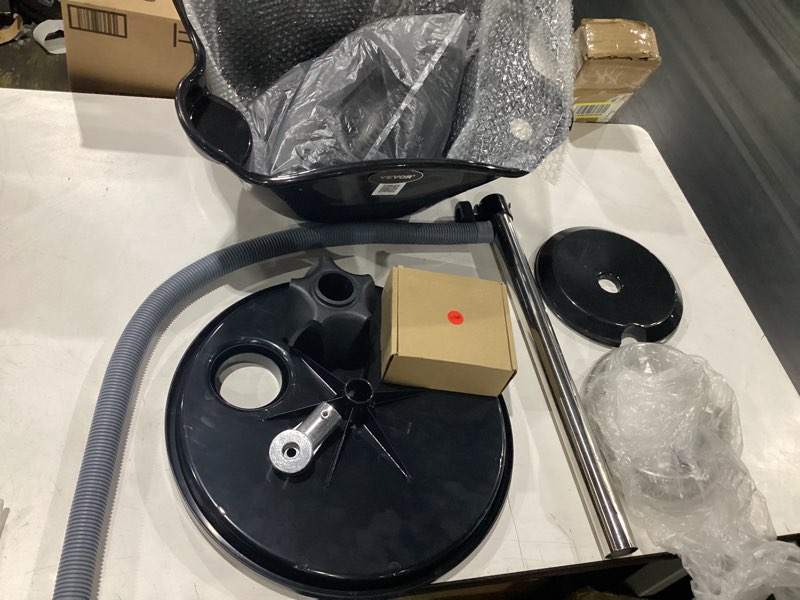 Condition photo showing As Is for vevor shampoo basin, black hairdresser sink shampoo bowl sink, abs plastic salon and spa hair washing sink, hair backwash basin beauty salon equipment for hair stylists