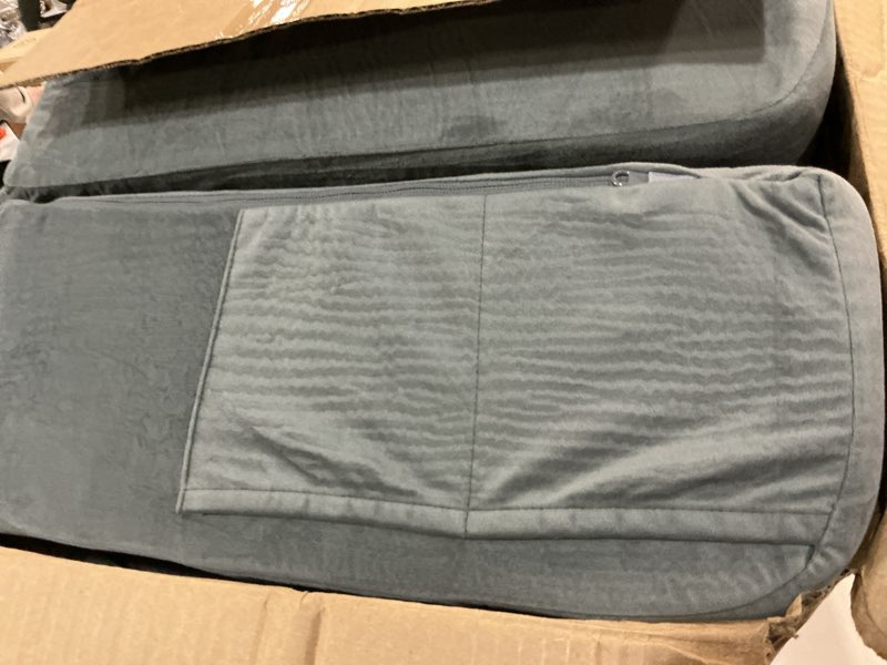 Condition photo showing Good Condition for ENITYA Reading Pillow with Arms for Bed Support, 21" Large Back Support Pillow for Sitting up, Wedge Pillow for Reclining, Watching TV, Reading, Gaming, Resting in Bed, Couch or Floor, Grey Grey Large(Above 5'10")