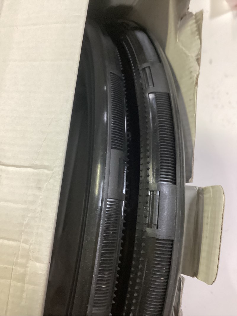 Condition photo showing As Is for automotive alloy wheel rim protector - covering the entire rim of the wheel hub - strips for curb rash prevention - set of 4 rim protector easy to install(20'',black) 20'' black