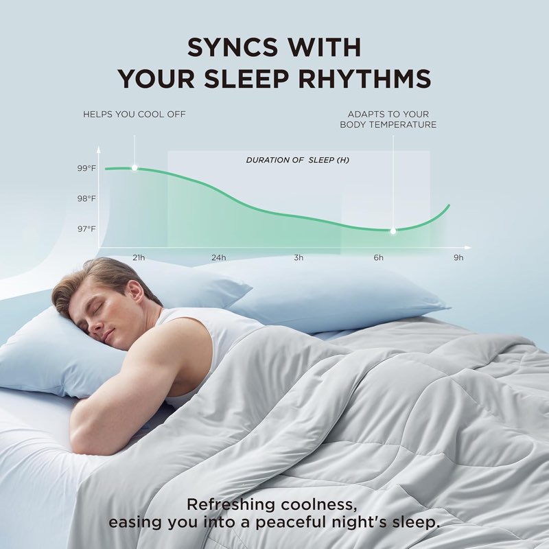 Bedsure Breescape Cooling Comforter twin Size, Double-Sided Cool Tech