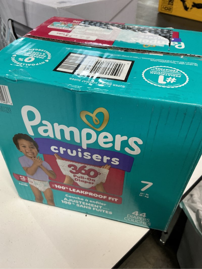 Condition photo showing New/Like New for pampers diapers - cruisers 360 - size 7, 44 count, babyproof up to 100% leakproof pull-on diaper size 7 44