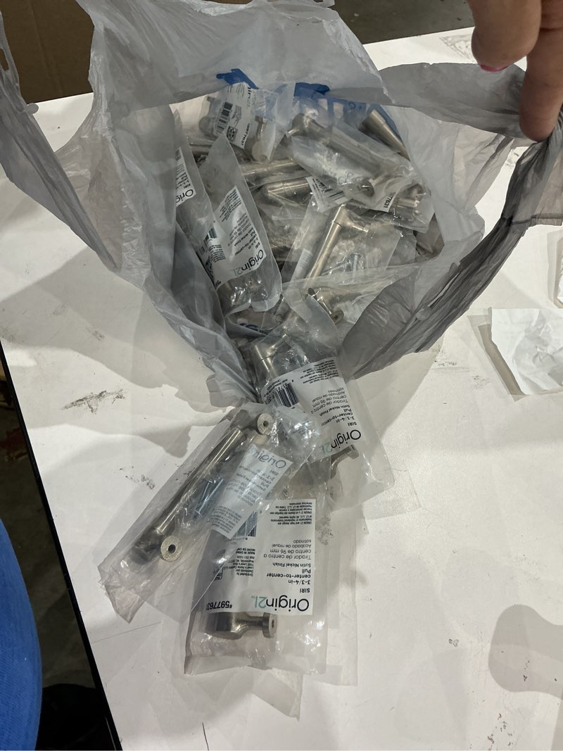 Condition photo showing New/Like New for 22 pieces origin 21 siri 3-3/4-in , 96mm center to center satin nickel cylindrical bar