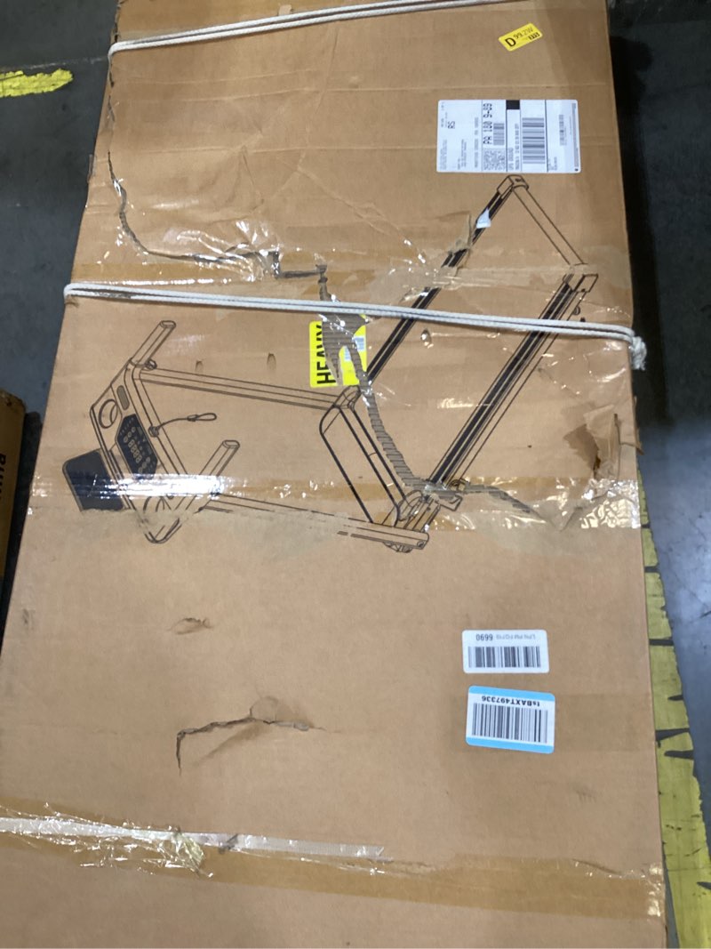 Condition photo showing As Is for treadmill with 8% incline, walking pad treadmill with handle bar, portable folding treadmills for running and walking, 3.0hp brushless motorized, 5 layers shock-absorbing