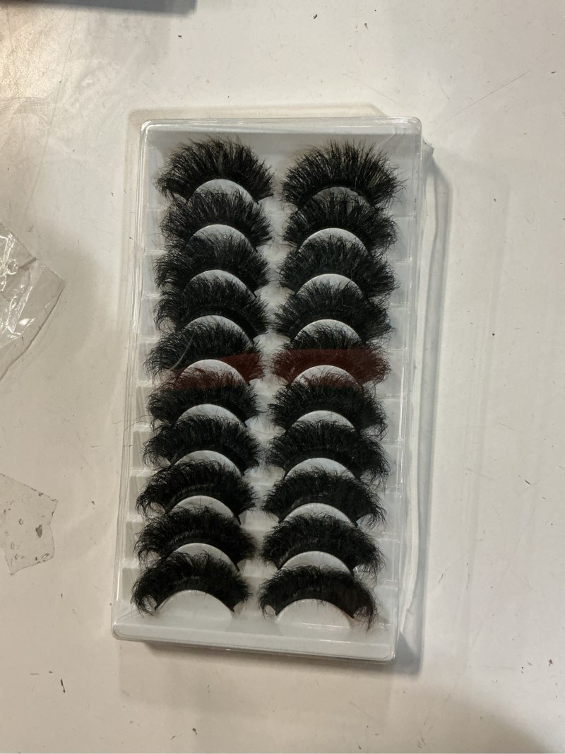 Condition photo showing New/Like New for Mink Lashes Fluffy Dramatic 8D Thick 3D Volume 20mm 25mm Big Long Eye Lashes Mink Faux Strip False Eyelashes 10 Pairs Pack YH005 Dramatic Thick Lashes 20mm