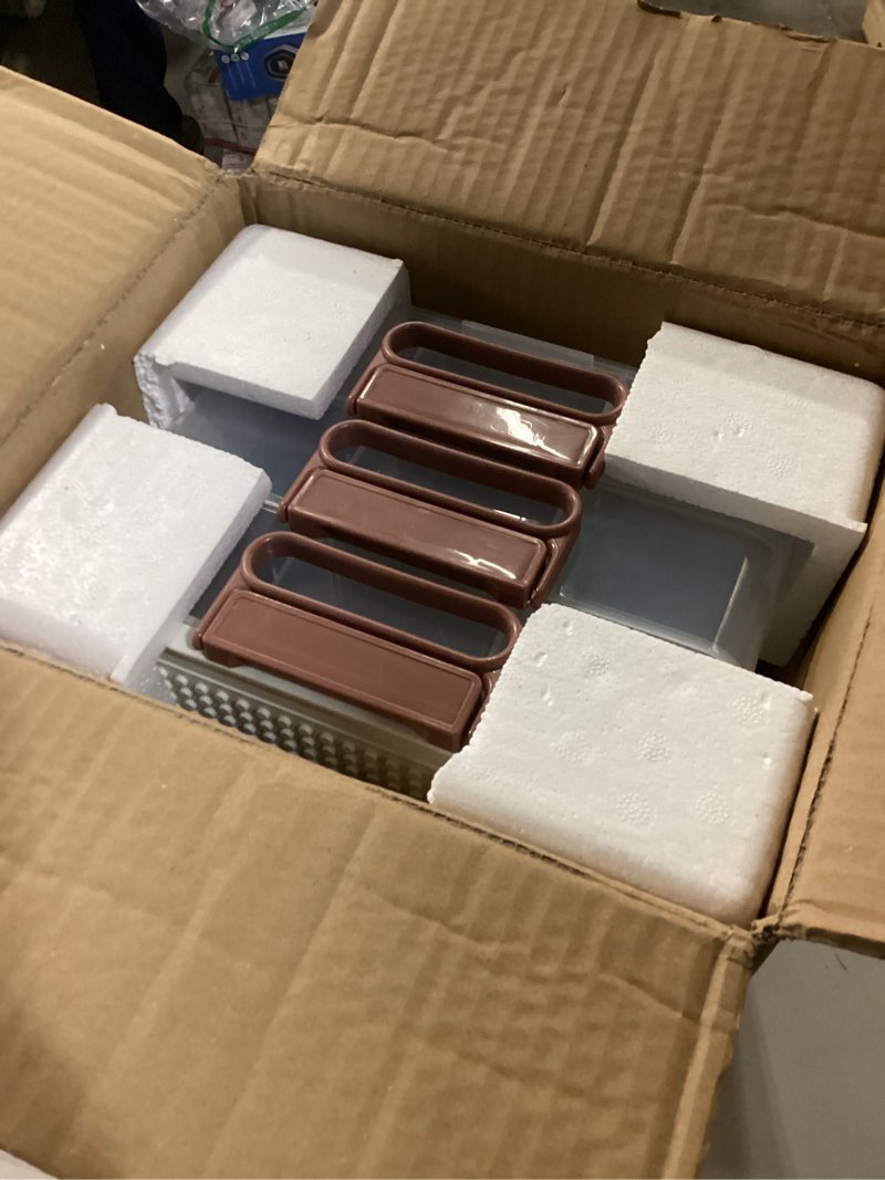 Condition photo showing Good Condition for Toys Storage Organizer Bins for Lego, Stackable Toys Organizer, Lego Building Block Storage, Toy Storage Box with 24 Palace Grids, Plastic Stackable Organizer Bins (White 3layers) off white