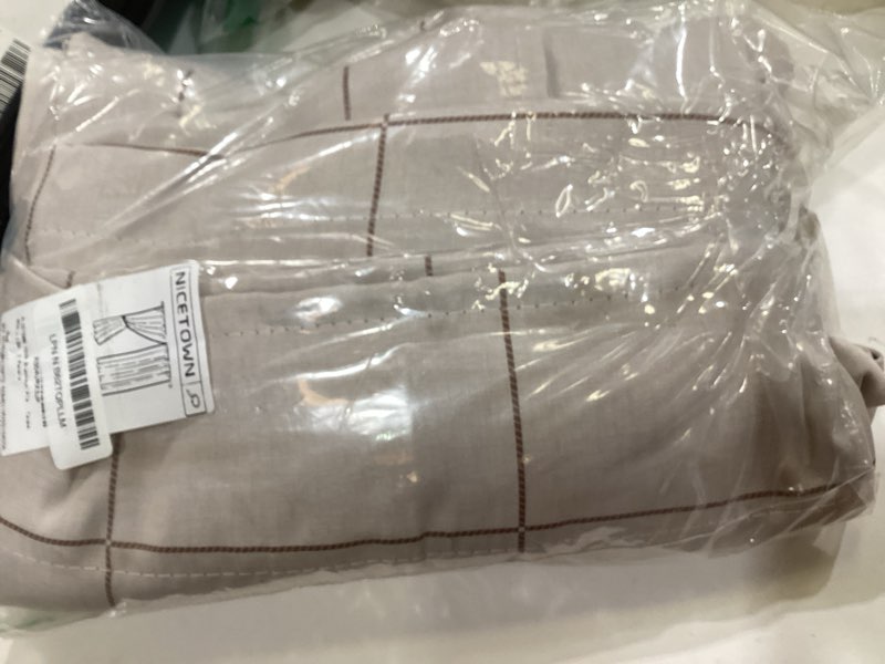 Condition photo showing Good Condition for NICETOWN 100% Blackout Plaid Curtains 84 inches Long for Bedroom, Rod Pocket & Back Tab Brighton Windowpane Pattern Window Treatments for Living Room, Taupe, W52 x L84, 2 Panels 52"W x 84"L (Pack of 2) Taupe