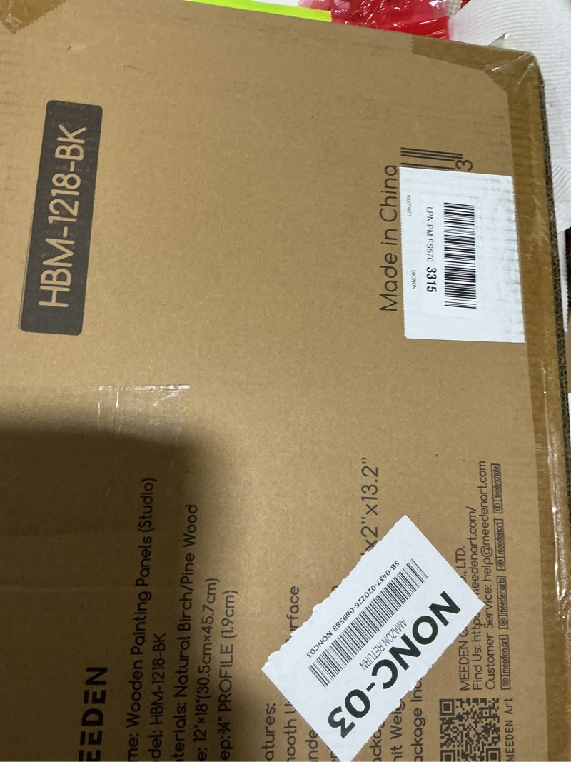 Condition photo showing Good Condition for MEEDEN Unfinished Wood Canvas Board: 3/4” Deep 12x18” Wooden Canvas Panel Pack of 2 - Blank Cradled Wood Art Board for Painting 12"x18"- 2 Pack