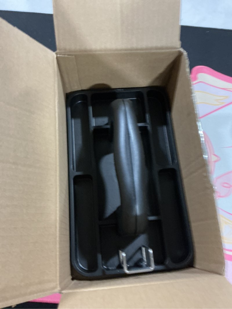 Condition photo showing As Is for Manual Trash Compactor Tool - Hand-Held Garbage Press with Built-in Hook - for Kitchen Waste Bin - Space Saving Design - No Batteries Required - Freestanding - Black