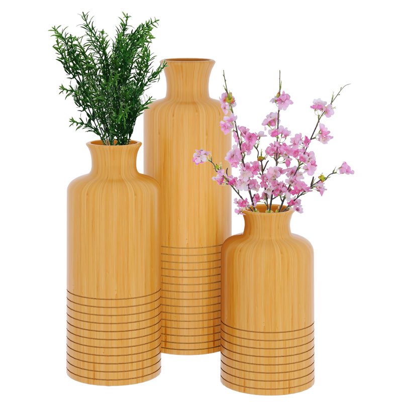 Creative Scents Harmony Vases Home Decor – Vase Set of 3 – Dining Table Decor, Shelf Decorations for
