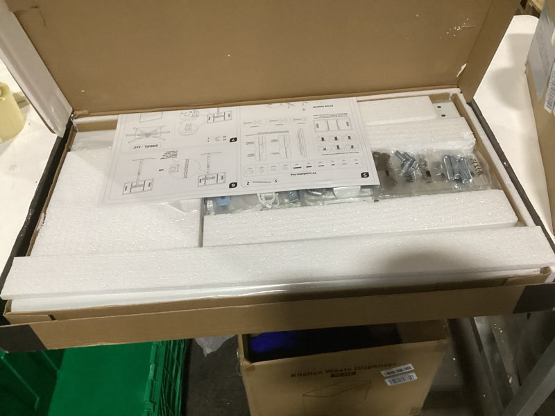 Condition photo showing New/Like New for AX WABER Universal Floor TV Stand with Mount 70 Degree Swivel 9 Level Height Adjustable and Space Saving Design for Most 27 to 65 inch LCD, LED OLED TVs, Perfect for Corner & Bedroom White AX1006TW White Floor TV Stand