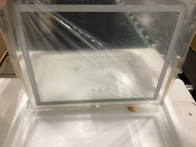 Condition photo showing Good Condition for Hasipu Vanity Mirror with Lights, 23.6" x 18.1" LED Makeup Mirror, Light up Mirror with 10X Magnification, USB Charging Port, Smart Touch 3 Colors Dimmable, 360° Rotation (Gold) Gold 23.6"L x 18.1"W