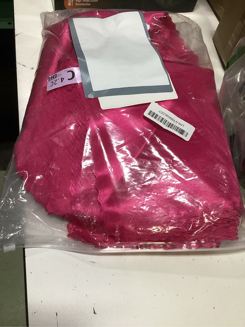 Condition photo showing Good Condition for homiest hot pink satin napkins - 100 pack, 17x17 inches, scalloped square napkins for weddings, restaurants, parties 17" x 17" (set of 100) hot pink