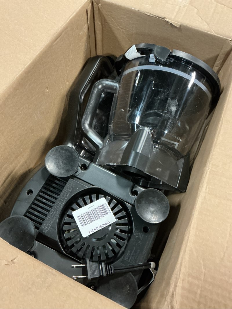 Condition photo showing As Is for ninja mega kitchen system, 1500w, 72 oz. full-size blender & 8-cup food processor with (2) 16 oz. to-go cups, total crushing technology - smoothies, ice crushing, purees, dough & more, black, bl770 pitcher+bowl+(2) 16-oz. cups