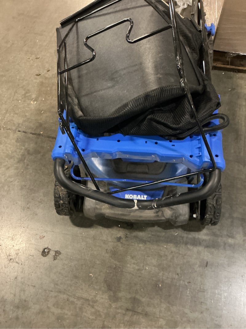 Condition photo showing As Is for kobalt gen4 40 - volt 20 in self propelled battery mower with ( 6ah battery )