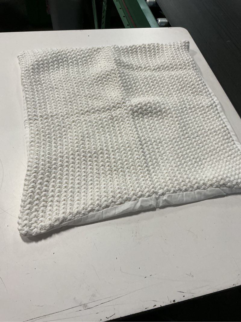Condition photo showing As Is for european linen cotton stitch quilted euro sham