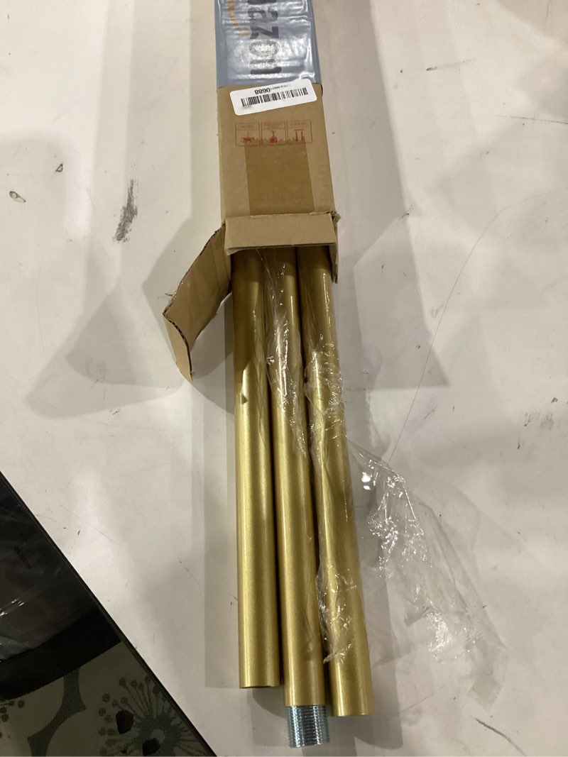 Condition photo showing Good Condition for portres gold heavy duty curtain rods for windows 28 to 48 inches adjustable length 1" diameter curtain rod with modern decorative finials for outdoor farmhouse bedroom kitchen living room gold 16"-60"|1 pack