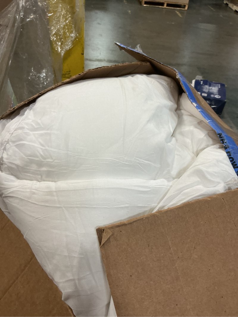 Condition photo showing As Is for elemuse king mattress topper for back pain, extra thick mattress pad cover, plush soft pillowtop with elastic deep pocket, overfilled down alternative filling white king