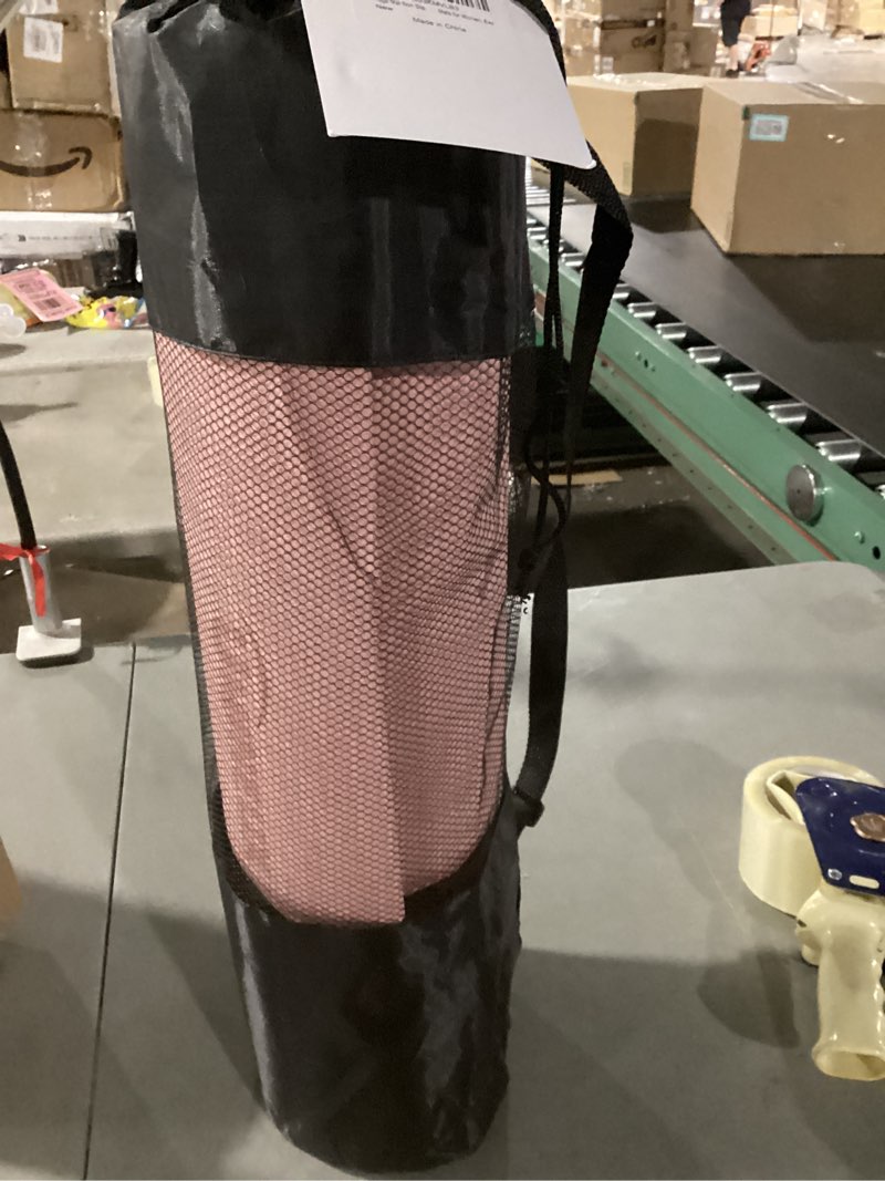 Condition photo showing As Is for yoga mat non slip, pilates fitness mats, eco friendly, anti-tear 1/4" thick yoga mats for women, exercise mats for home workout with carrying sling and storage bag 72"x24" parfait pink