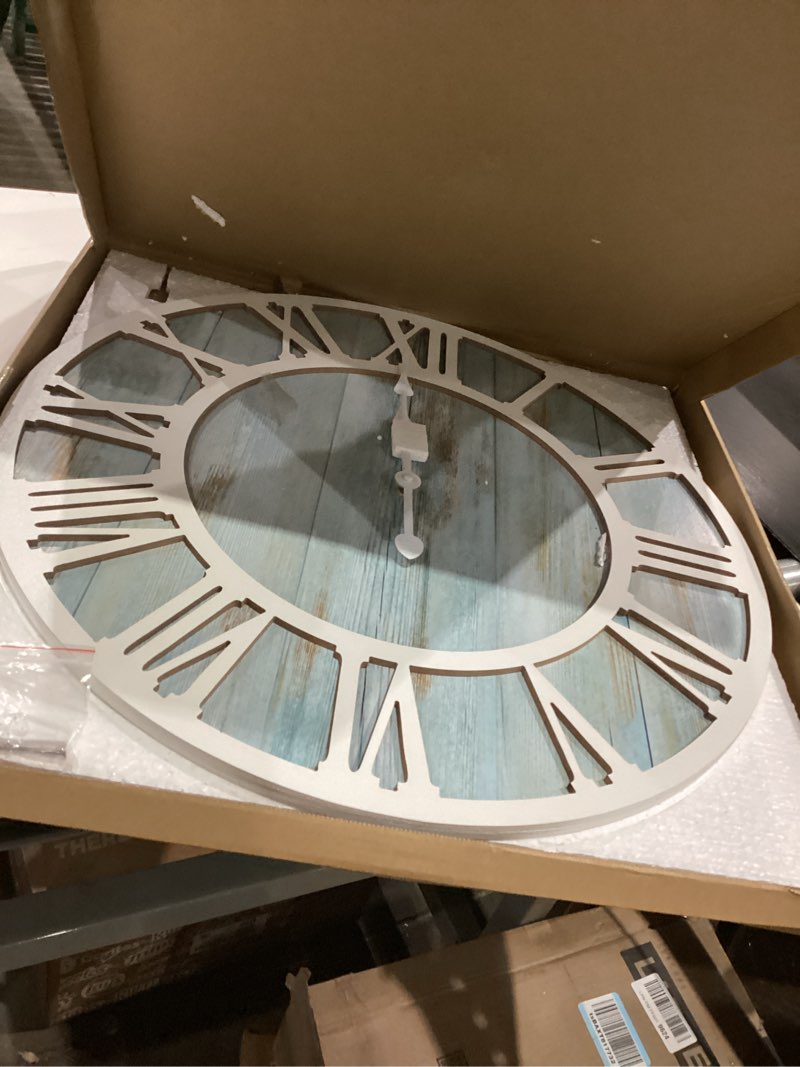 1st owned Wall Clocks for Living Room Decor,24" Vintage,Round Silent Non Ticking,Black Metal,Modern Wood Clocks for Home Bedroom,Kitchen,Garden,Office,Cafe,Modern Wall Decoration -Roman Numerals