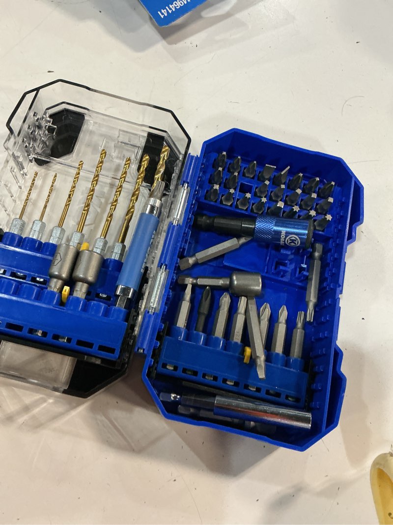 Condition photo showing As Is for kobalt universal screwdriver bit set 55 -piece