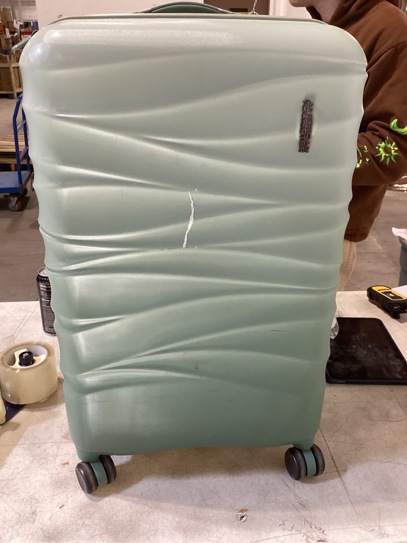 Condition photo showing Good Condition for American Tourister Cascade Hardside Expandable Luggage Wheels, Sage Green, 24-Inch Spinner