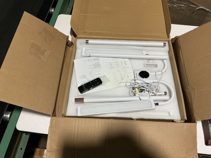 Condition photo showing Good Condition for lash light for eyelash extension led floor lamp with 3 color temperature, lash lamp esthetician light for tattoos, nail, photograph, adjustable brightness height with phone holder (white)