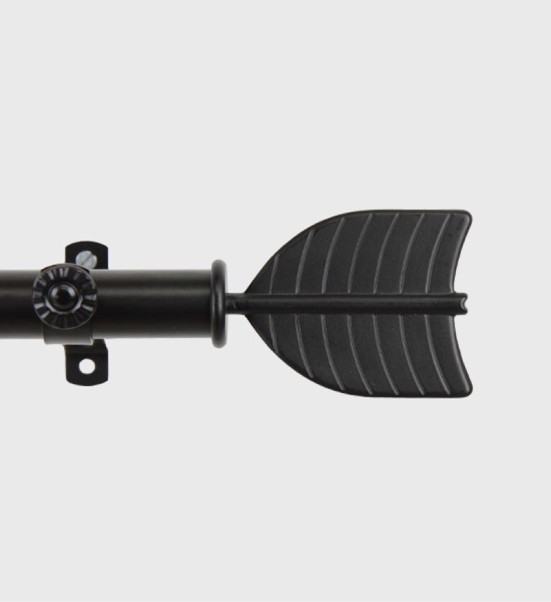 Rod Desyne Talia 13/16" Single Curtain Rod, 120-170 inch, Black