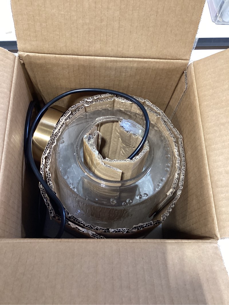 Condition photo showing New/Like New for ksana gold pendant light, modern 1-light brass pendant lighting fixture with seeded glass shade and electroplate craft for kitchen island, dining room, foyer, hallway and bedroom
