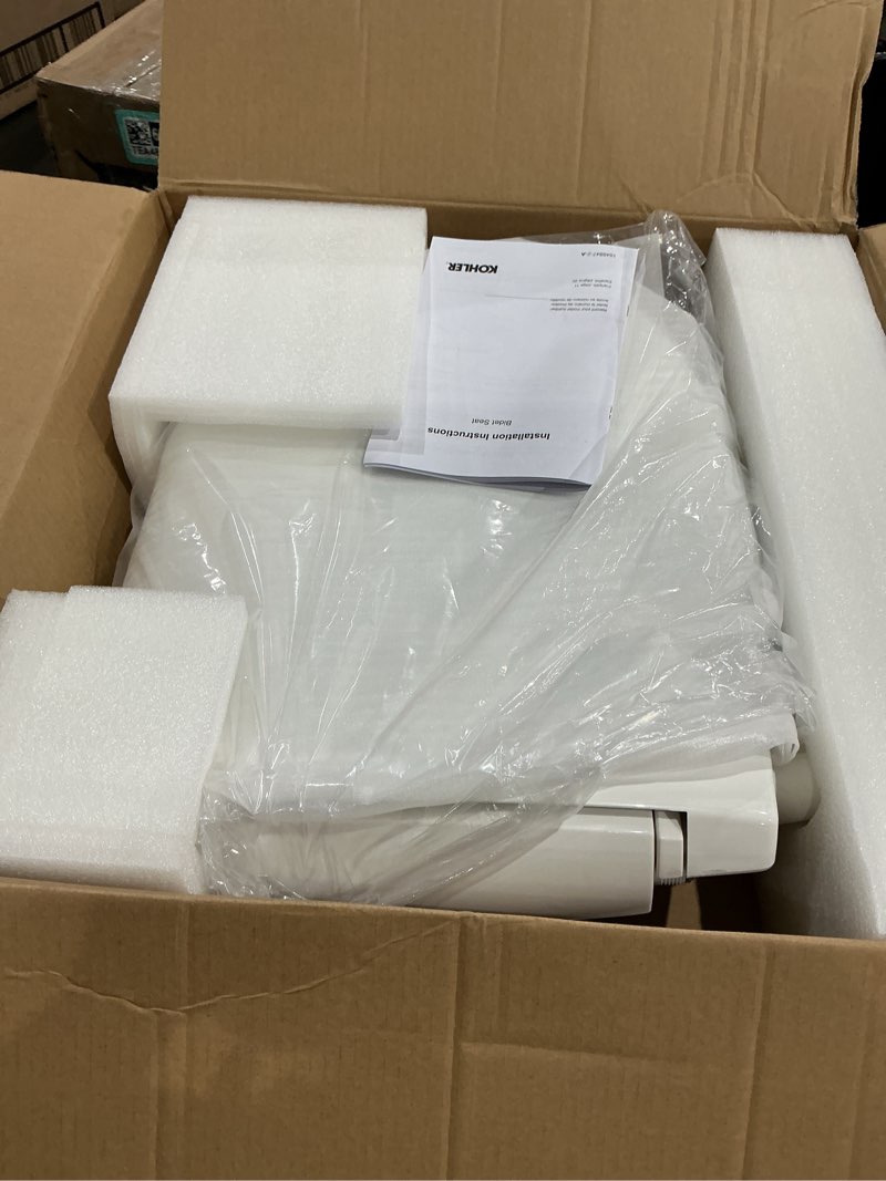 Condition photo showing Good Condition for kohler purewash m250 manual round bidet toilet seat, white, quiet-close lid prevents slamming, easy installation with quick-release hinges, adjustable spray position & pressure white round