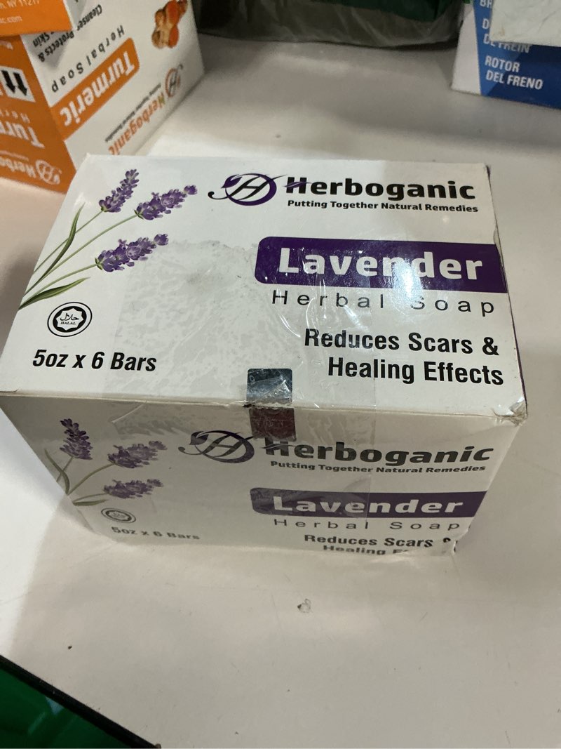 Condition photo showing New/Like New for HERBOGANIC Lavender Herbal Soap | Pack of 6 of 5oz soap Bar | Natural Bar Soap for Face and Body | Hydrating and Nourishing | Suitable for Men and Women