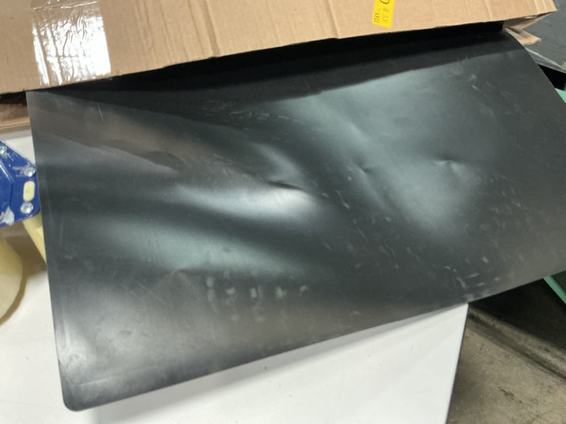 Condition photo showing As Is for durable contoured edge black desk pad 26" x 19" - non-slip, glare-free desk mat surface for an organized and protected workstation, desk mat for desktop, large