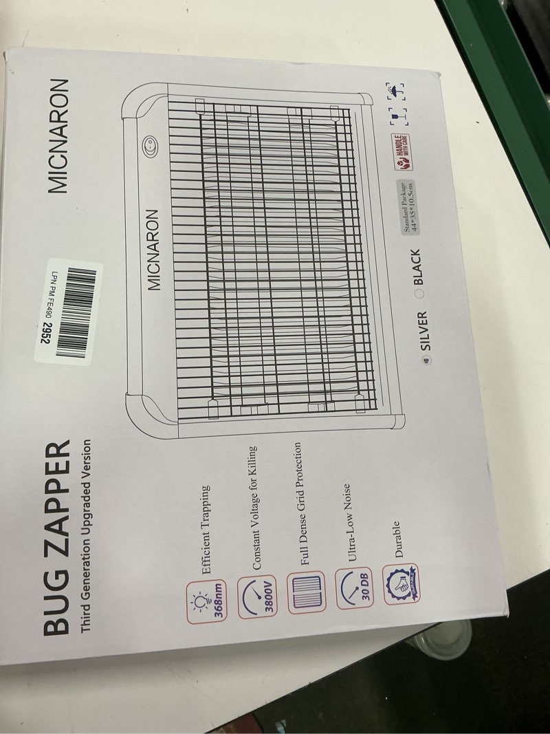 Condition photo showing New/Like New for Upgraded 3800V Mosquito Zapper, High-Voltage Electric Bug Zapper Indoor Mosquito Killer Lamp Fly Moth Gnat Traps W/ 2 Replacement Bulbs 3800V Silver