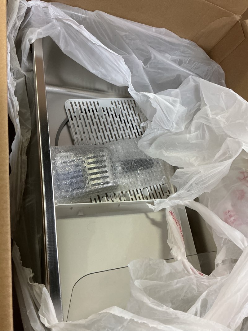 Condition photo showing As Is for Stainless Steel Litter Box with Lid, Enclosed Metal with High Sides, Large Cat Litter Box, Dog-Proof, Odor Control, Easy to Clean,Durable with Round Edge (Offset Opening) Lateral Entry?23.6" x 15.7" x 15.7"