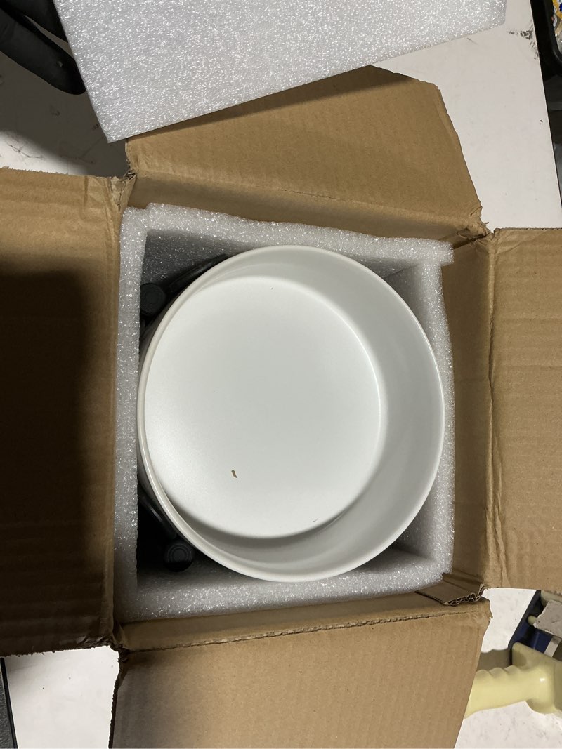 Condition photo showing Good Condition for Elevated Dog Bowls, Ceramic Raised Dog Bowl Set with Anti-Slip and Non-Tip Metal Stand, 2 Pack Pet Food and Water Feeding Bowls for Small and Medium Dogs (White,7.6 Cups) 7.6 Cups | 2 Pack | For Large Dogs White