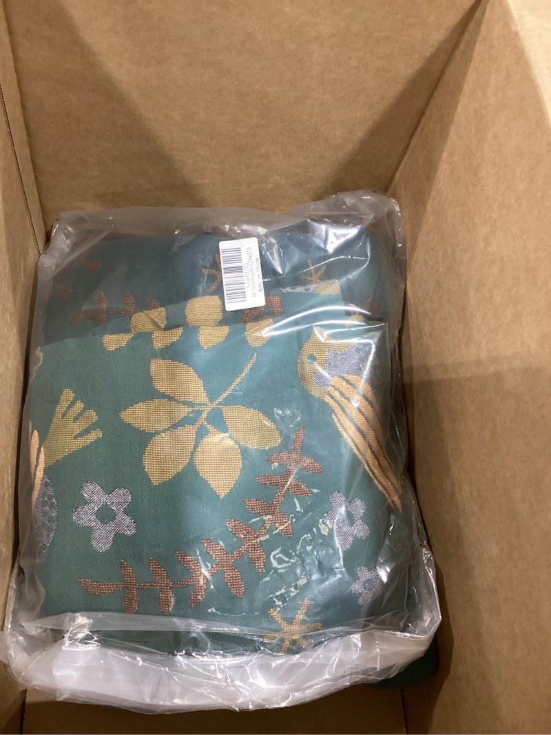 Condition photo showing Good Condition for lutbm king throw blanket for bed 100% cotton boho soft rustic quilt birds and floral double embroidery breathable summer bed blanket,90"x108" all season blankets for bedding couch room decor animal-bird-a 108"×90"