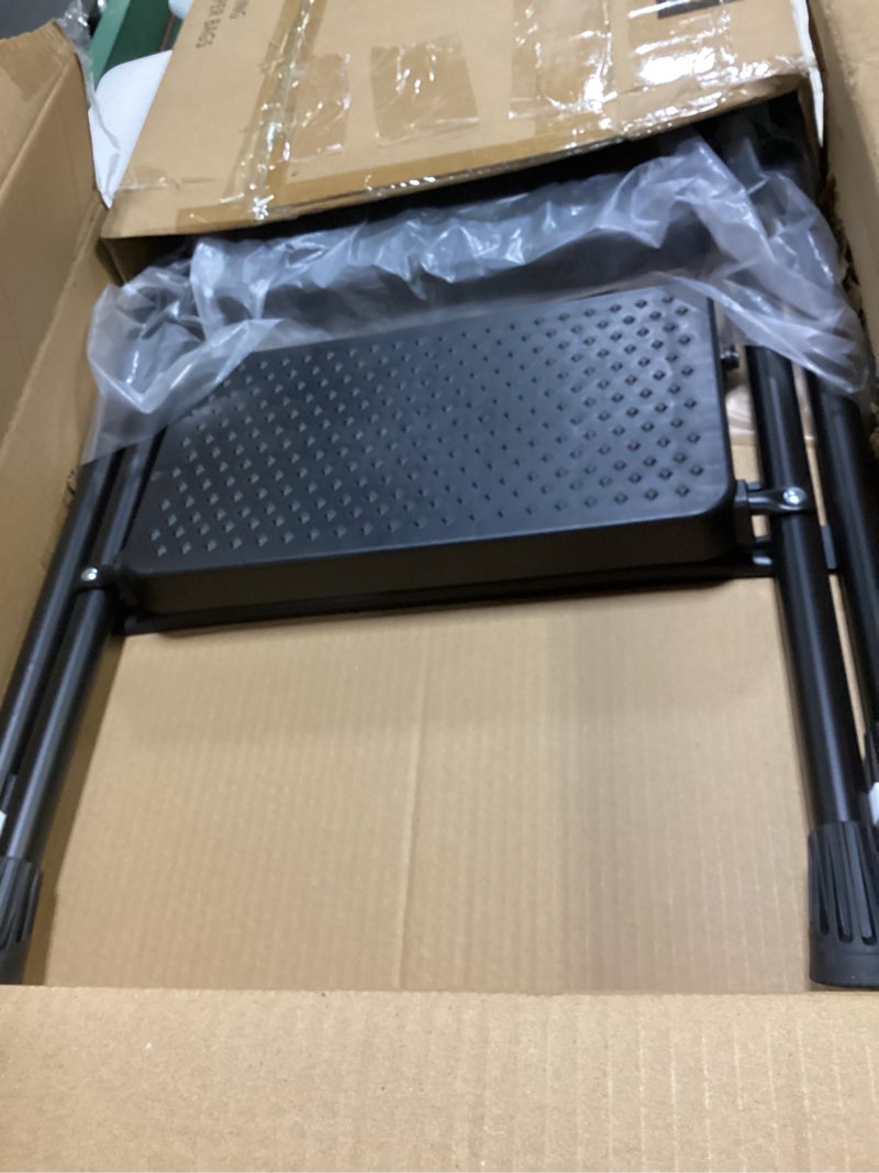 Condition photo showing Good Condition for smug step ladder, 3 step stool foldable with anti-slip pedal & comfortable handrail, 800lbs capacity sturdy steel ladder, protable heavy duty step stool for kitchen, garage & outdoor use, black black 3 step