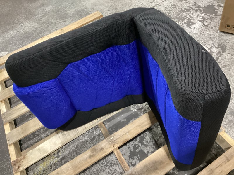 Alden Design Swivel Floor Gaming Chair with Adjustable Backrest, Black/Blue *incomplete missing hardware*