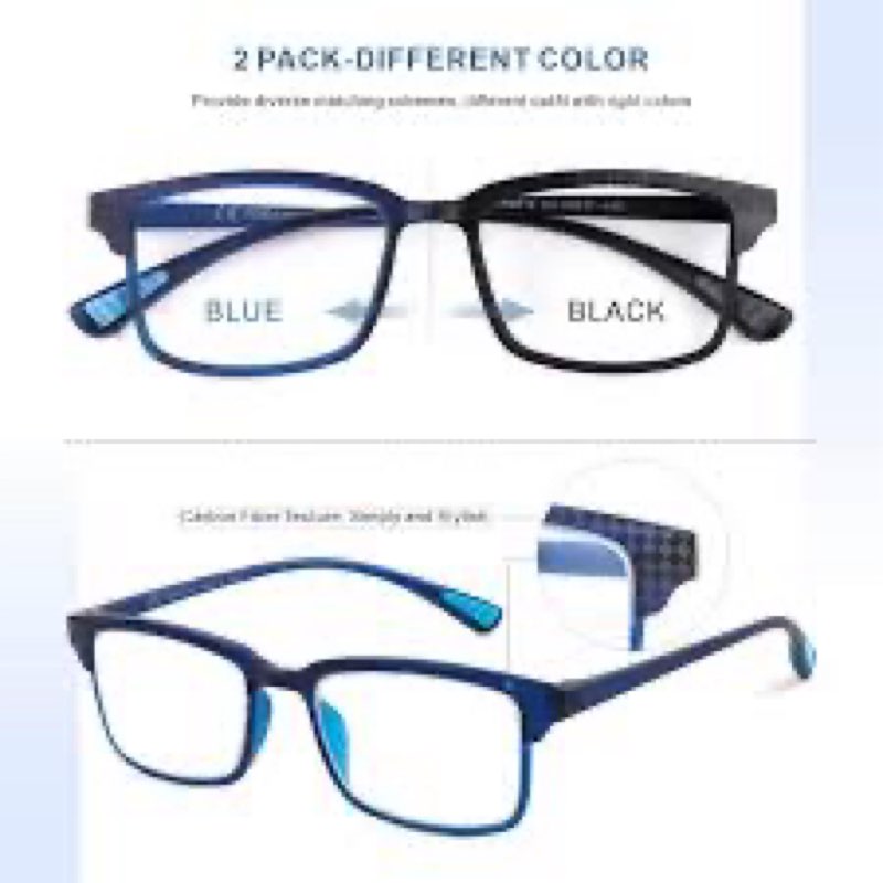 JO Progressive Multifocus Reading Glasses Unisex Progressive Reader Ultra-light Material (Blue, 2, x