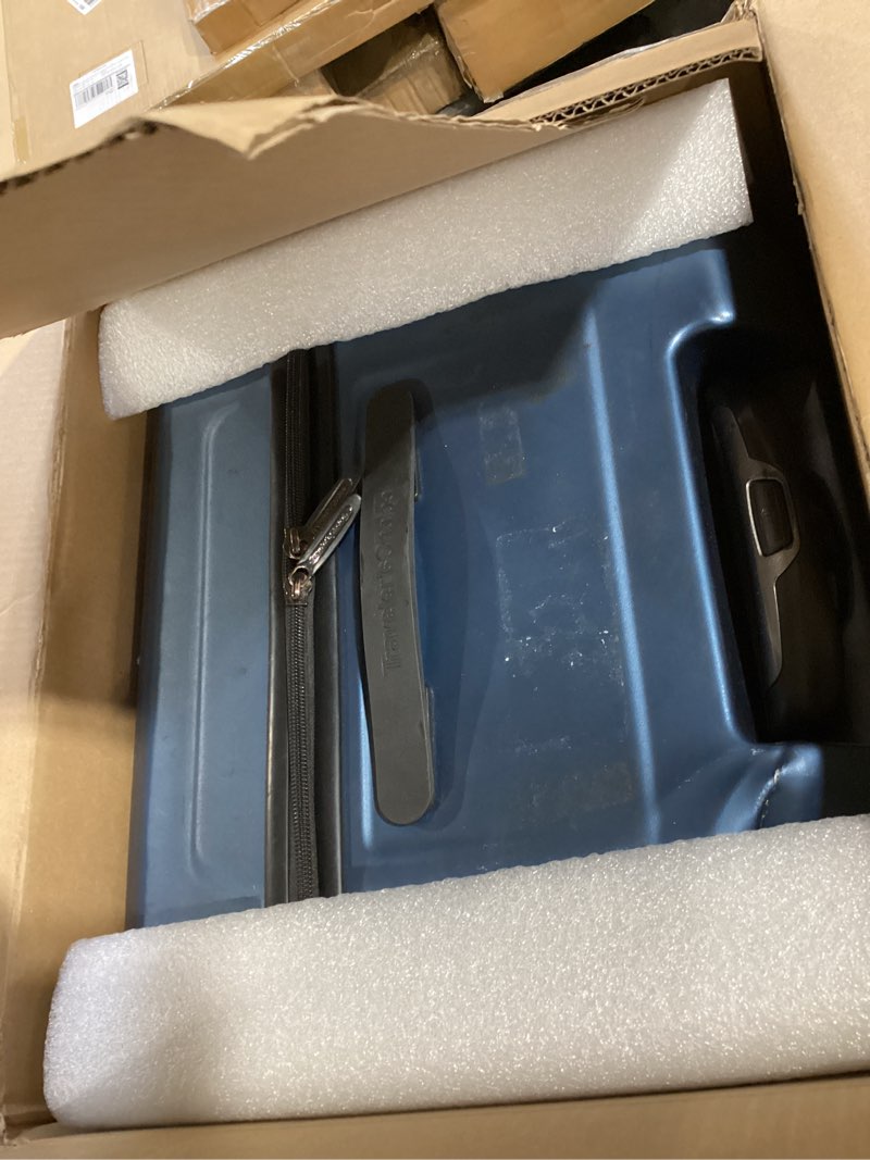 Condition photo showing As Is for Traveler's Choice Ultimax 30" Hardside Spinner Trunk Luggage, Expandable, Navy