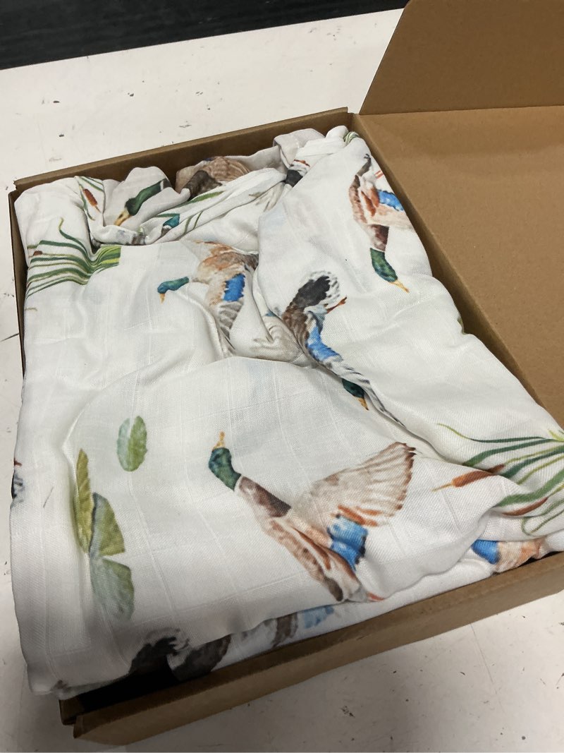 Condition photo showing Good Condition for oudain 4 pcs mallard duck muslin swaddle blankets mallard duck crib bedding set baby blanket for boys girls 47 x 43 inches baby blanket neutral swaddle wrap 70% rayon and 30% cotton for unisex newborn