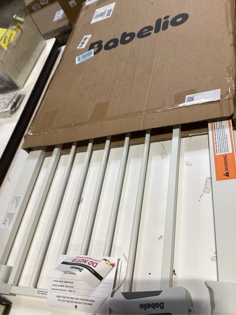 Condition photo showing Good Condition for babelio metal baby/dog gate extender, 2.75inch (7cm) white pet gate extension, extra wide pet gate accessories for stairs & doorways, no need tools no drilling,30" tall 30" high, 2.75" wide extension white