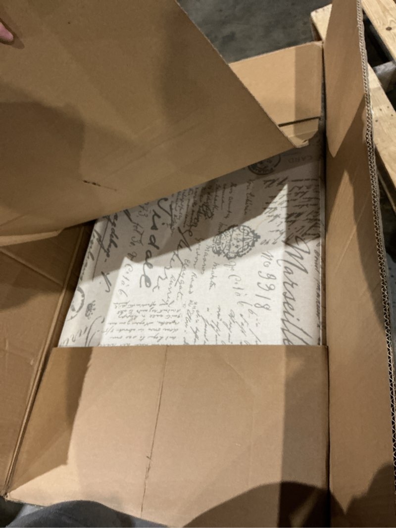 Condition photo showing As Is for christopher knight home parisian storage ottoman, french script