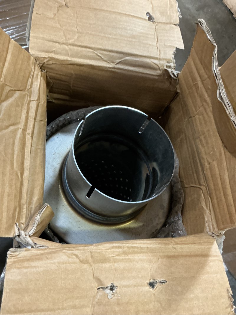 Condition photo showing New/Like New for 4" performance muffler stainless steel straight-through | universal fit exhaust | deep aggressive sound | 4" inlet/outlet | cars & trucks | polished finish