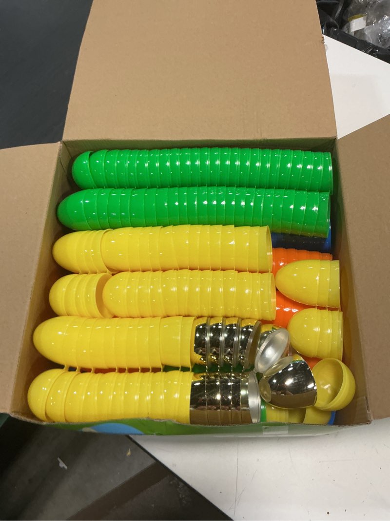 Condition photo showing New/Like New for 200 pcs 3.1" fillable easter eggs bulk with 6 surprise golden eggs, colorful plastic easter egg empty for easter egg hunt party favors kids easter basket stuffers fillers classroom prizes for boy girl 200 pack 3.1 inch eggs