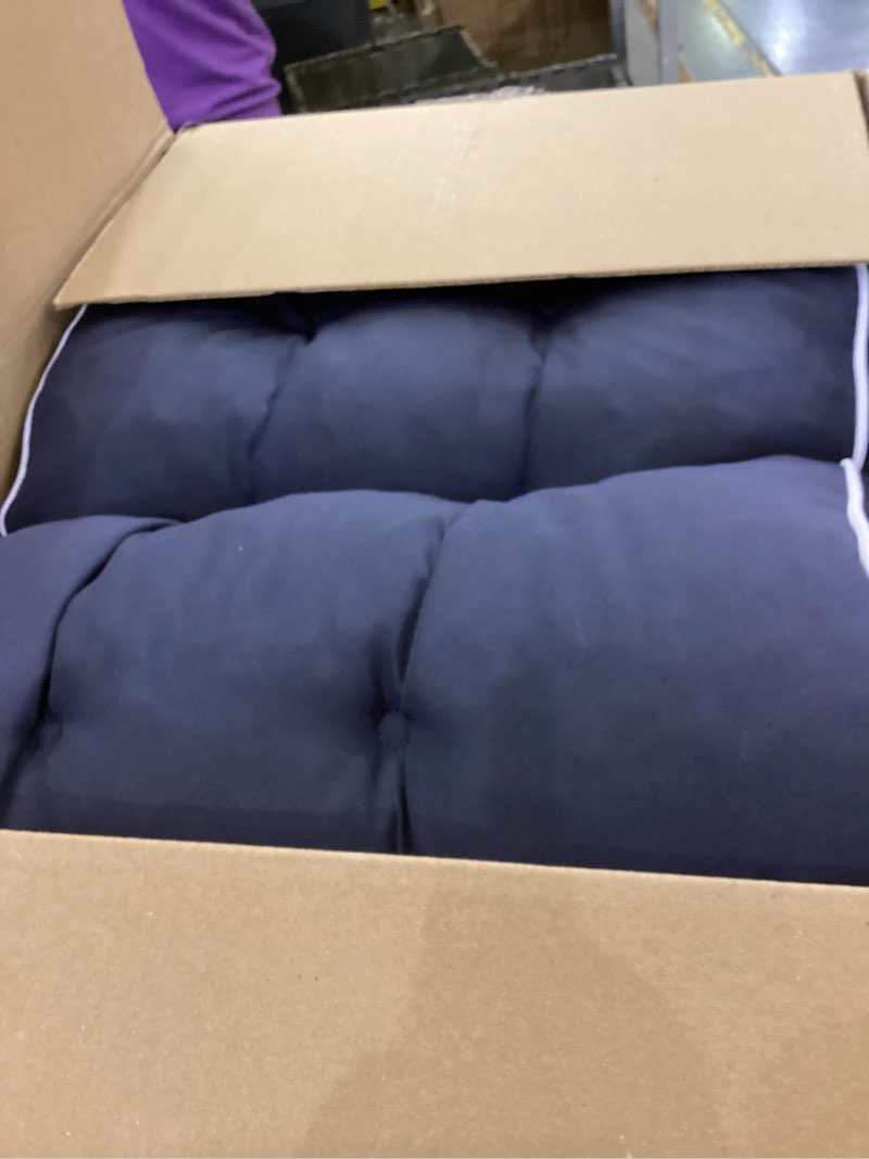 Condition photo showing Good Condition for 3 Seat 57 Inches Outdoor Porch Swing Cushions,Water-Resistant Tufted Patio Swing Replacement Cushions Navy 57x19 inch